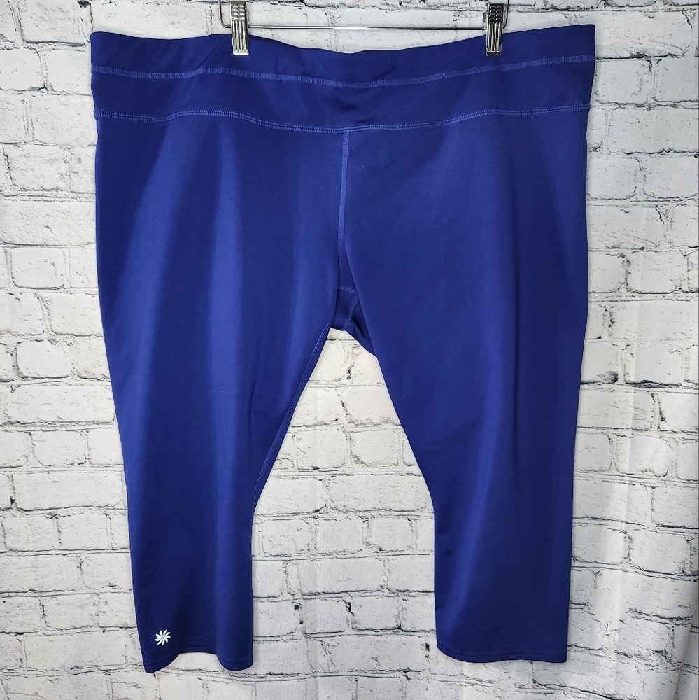 Athleta Royal‎ Blue Cropped Workout Leggings Size 2X